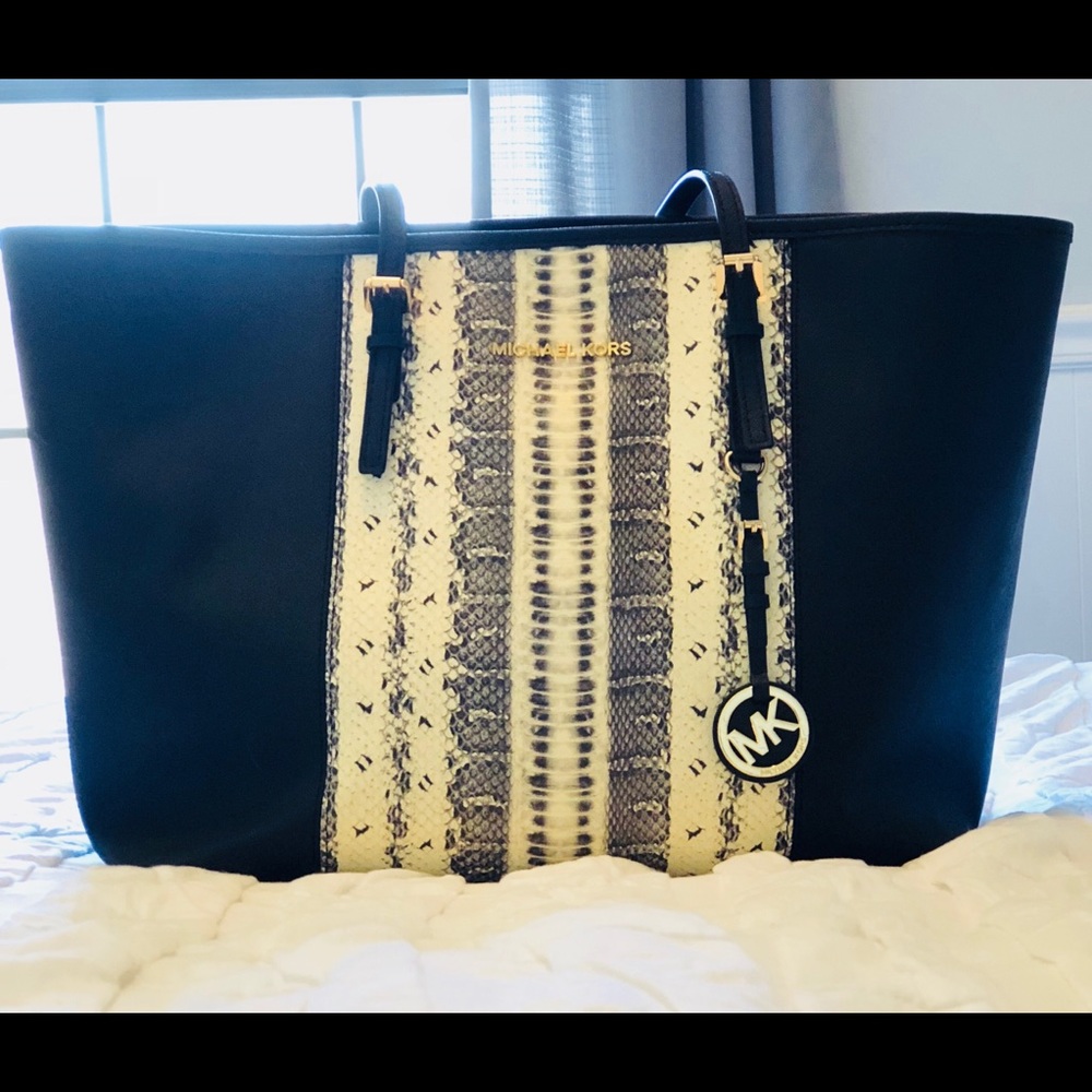 Michael Kors Medium Black Leather Tote